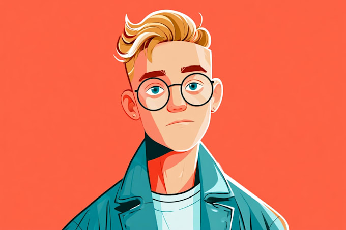 cartoon flat vector avatar or portrait