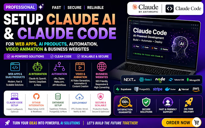 setup claude ai claude code for web apps product video animation claude website