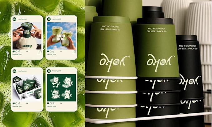 curate visual identity brand guidelines for a coffee shop, cafe, and bakery