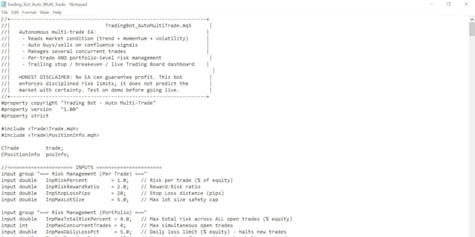 build a custom python automated trading bot and risk management dashboard