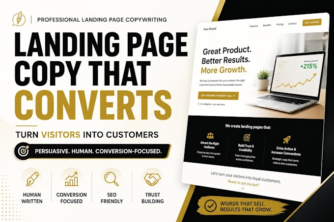 be your copywriter for landing page copy, sales page copy and website copy
