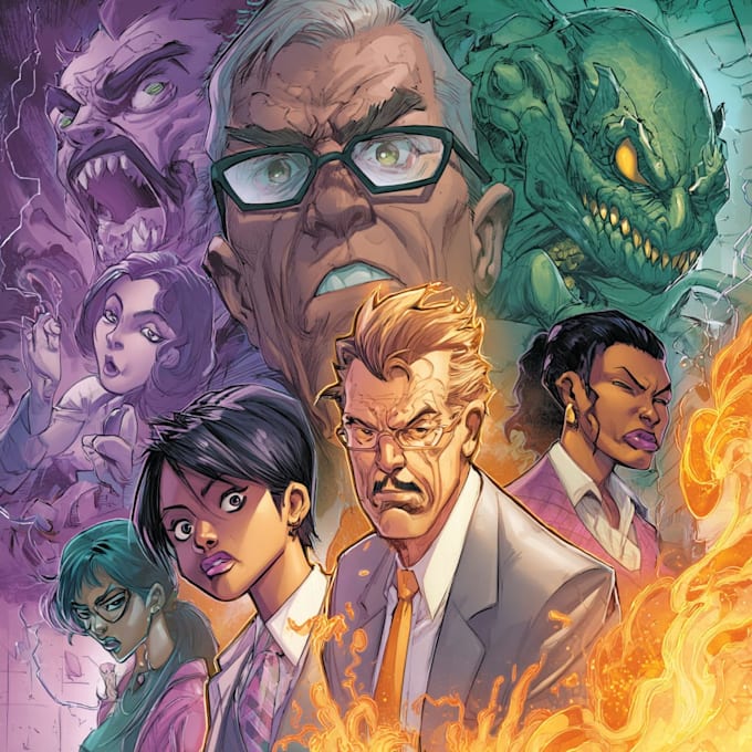 do illustrate a dynamic anime manga comic book cover