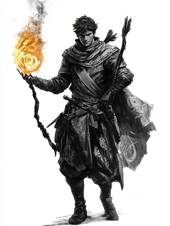 illustrate tabletop rpg fantasy characters