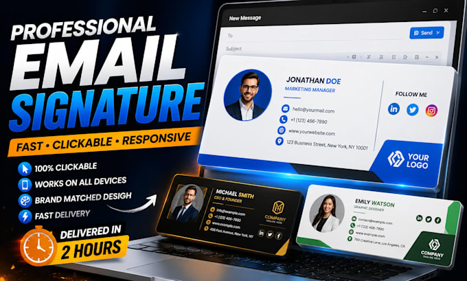design professional clickable email signature for gmail