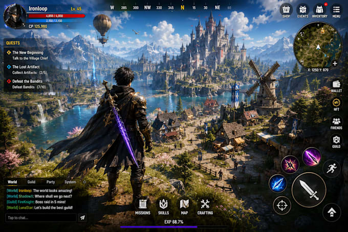 develop web3 crypto p2e game