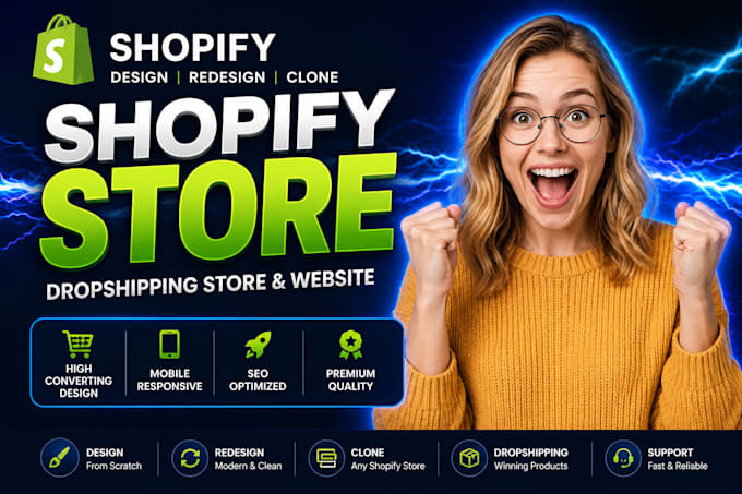 design redesign clone shopify store, shopify dropshipping store, shopify website