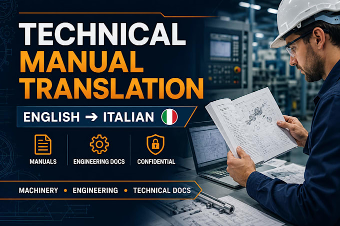 translate technical manual and engineering document into italian
