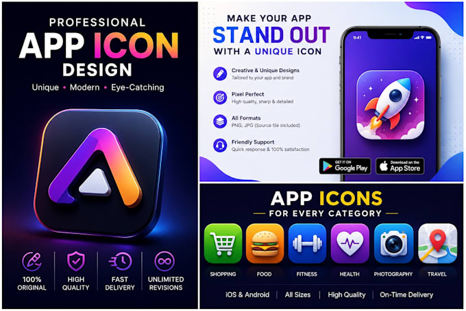 design a unique apps and web icons