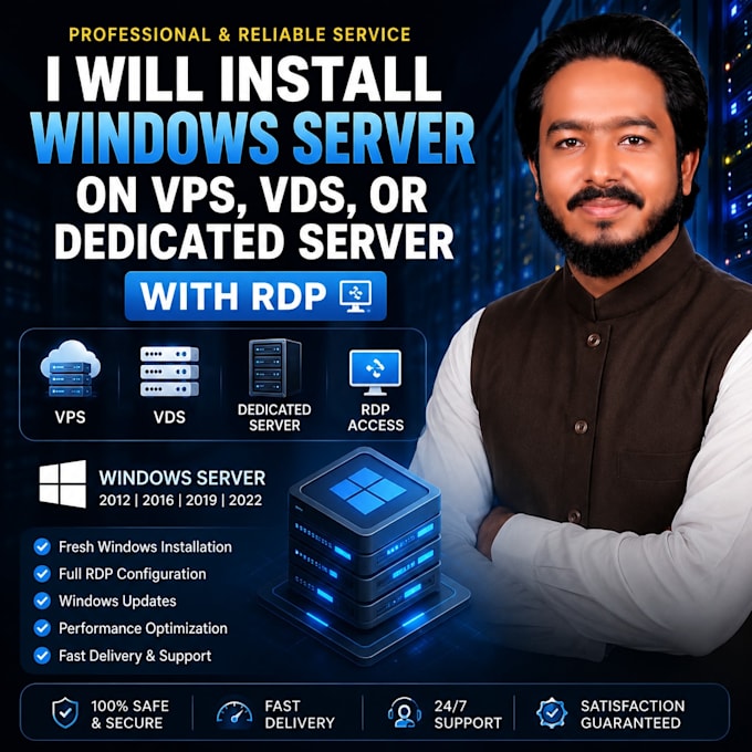 install windows on vps, vds, dedicated server, and configure rdp