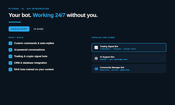 build a custom telegram bot with python, ai, and api integrations