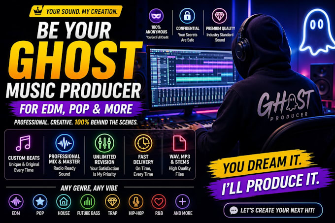 be your ghost music producer for edm, pop and more