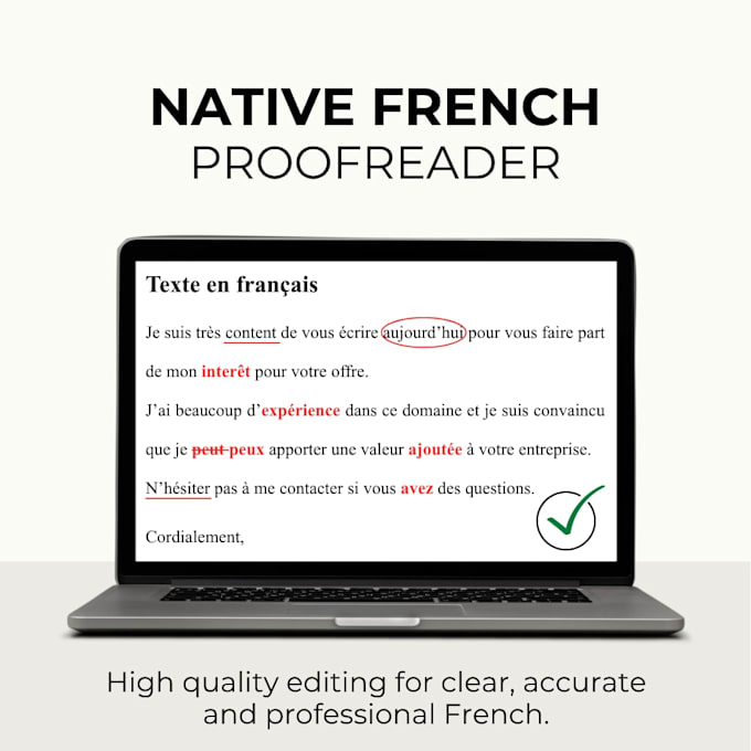 proofread and edit your french text