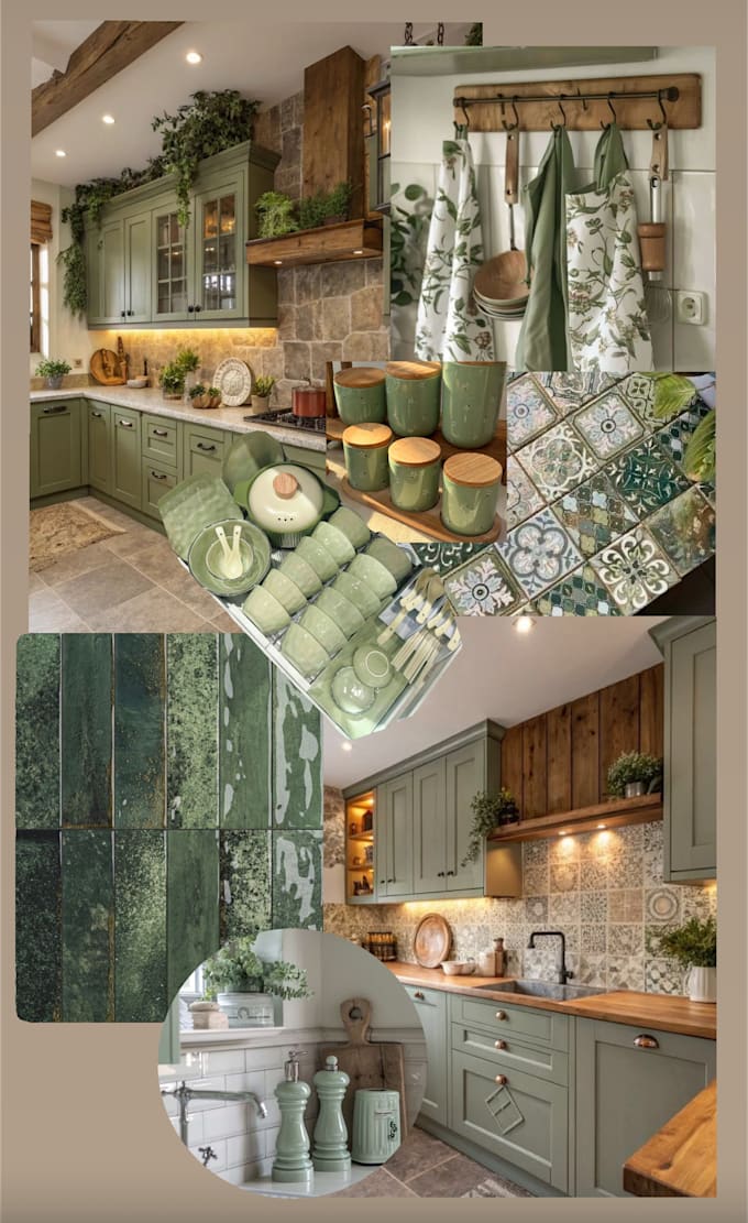 design a beautiful kitchen interior mood board