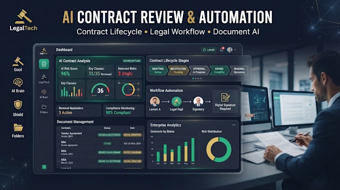 build contract ai automation contract review workflow document management system