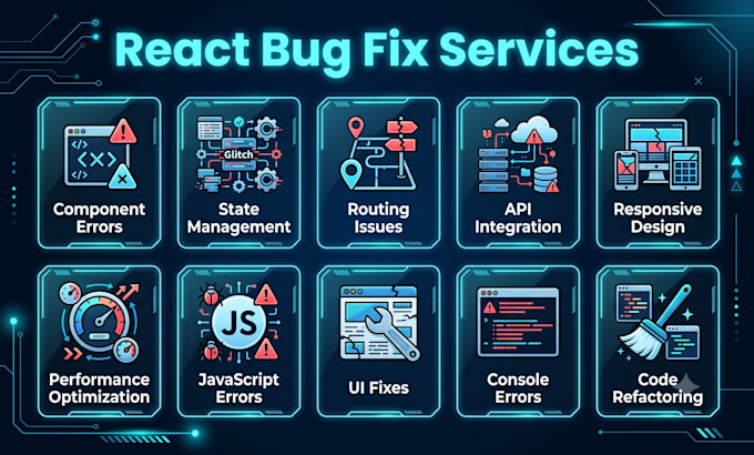 fix react js bugs, errors and issues