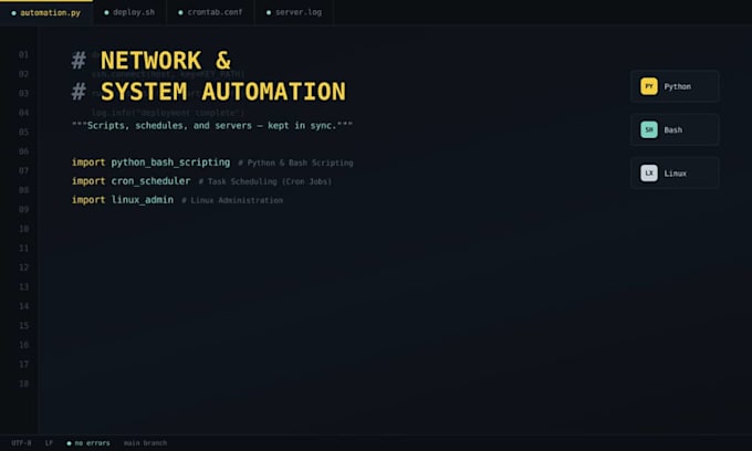 automate network and system tasks using python and bash