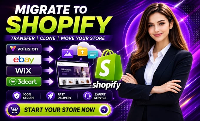 migrate wordpress, wix, esty or any site to shopify