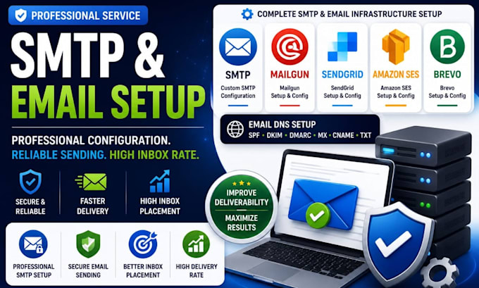 setup SMTP mailgun sendgrid bravo amazon ses and email dns fix