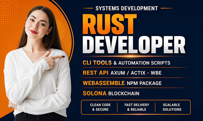 develop and fix rust programming projects, rest API, backend development