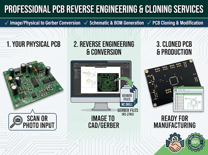 reverse engineer pcb, convert image to gerber and clone pcb