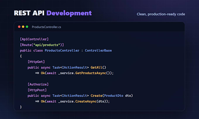 develop a rest API in c sharp and net with database integration
