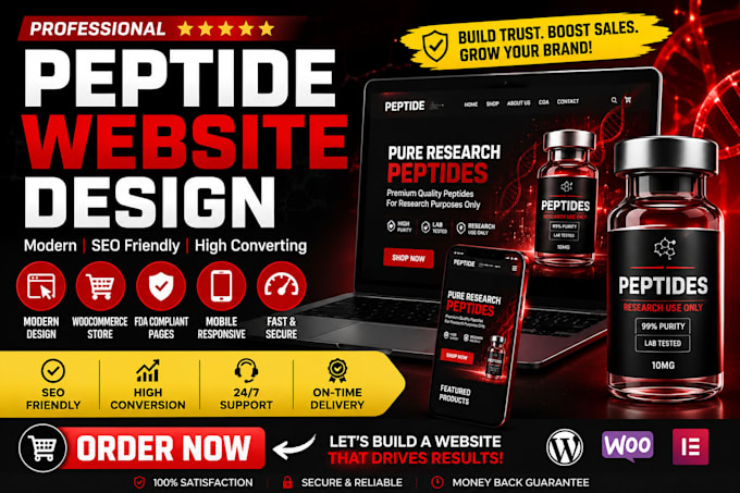 build fda compliant peptide website, supplement and research peptide store