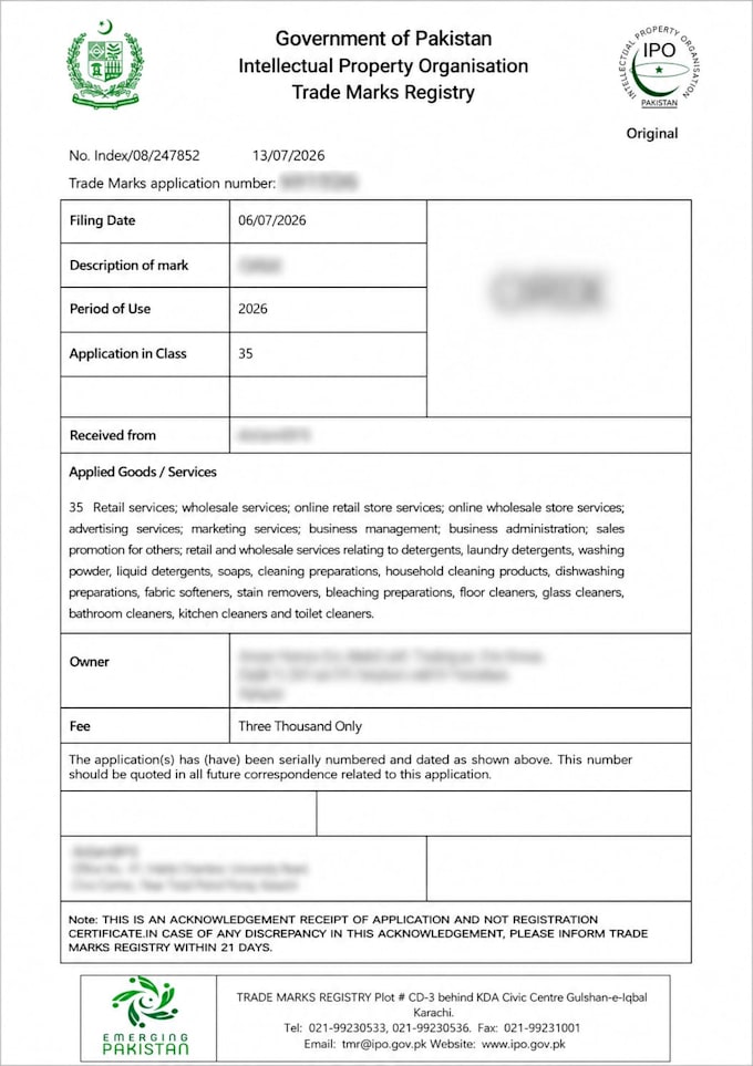 register your trademark in pakistan