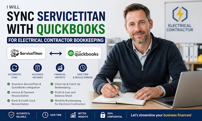 sync servicetitan with quickbooks for electrical contractor bookkeeping
