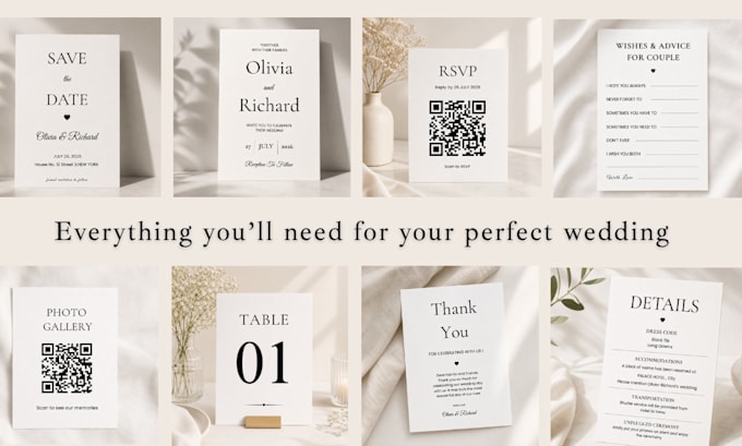 design wedding invitation and matching stationery suite