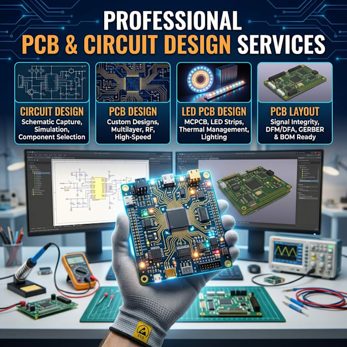 do pcb design, led pcb design, circuit design and pcb layout