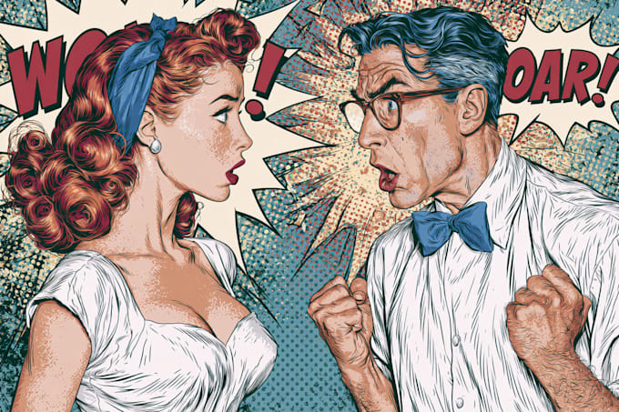 comic book illustration, comic graphic novel, comic