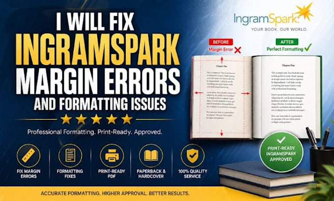 fix ingramspark margin errors and formatting issues
