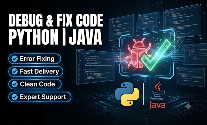 debug and fix python, java, and programming errors