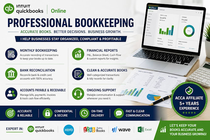 quickbooks online bookkeeping and monthly bookkeeping