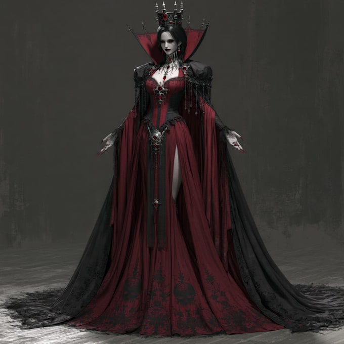 horror vampire lord queen character desing