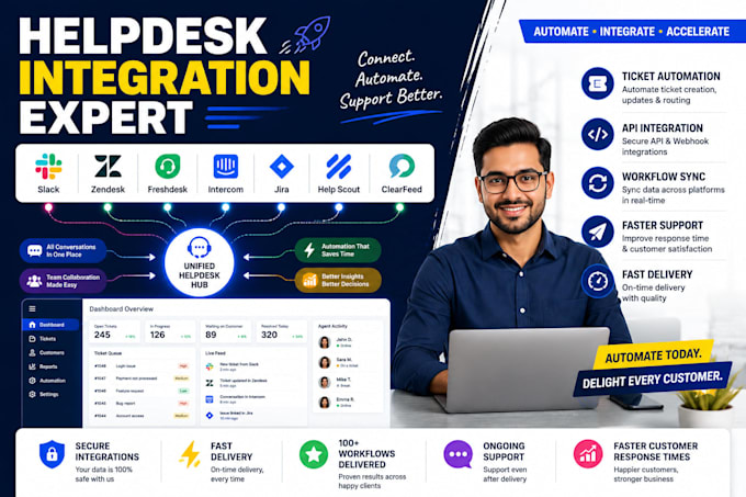 integrate slack zendesk help scout freshdesk intercom jira clearfeed helpdesk