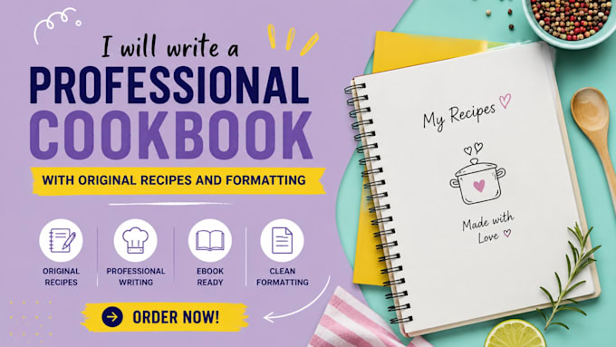 write a professional cookbook with original recipes and formatting