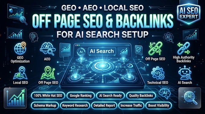 do complete website geo aeo local seo off page backlinks for ai search setup