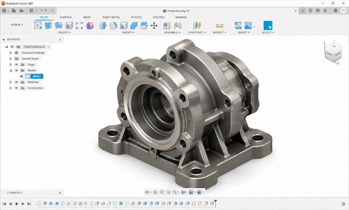 do technical plan 3d modelling reverse engineering cnc cad design in fusion 360