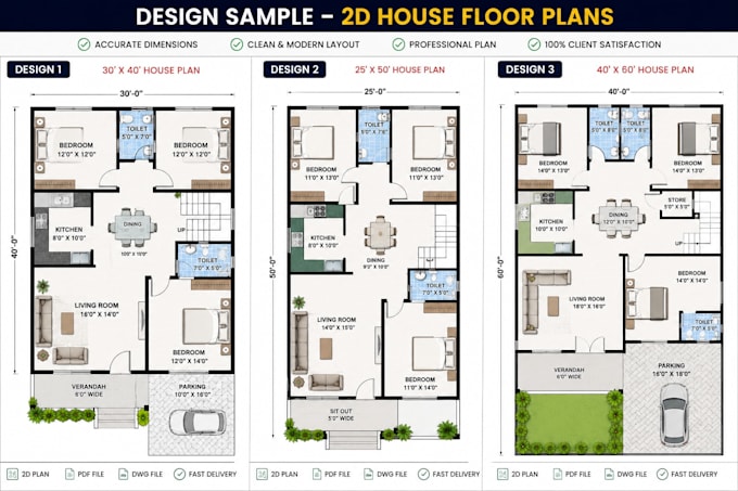 design 2d house plans and plot layouts