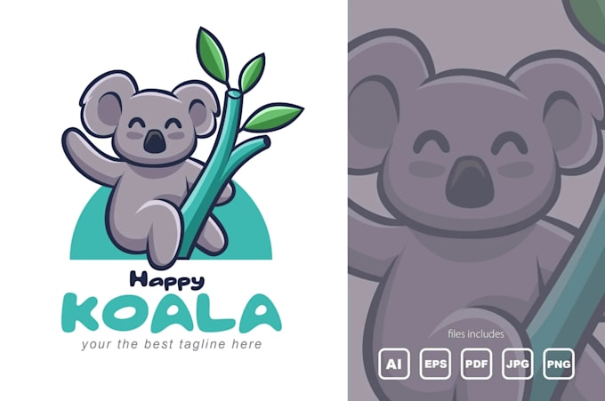 create a vintage koala logo with a professional look
