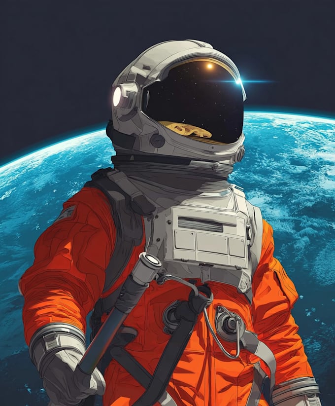create high quality outer space astronaut illustration