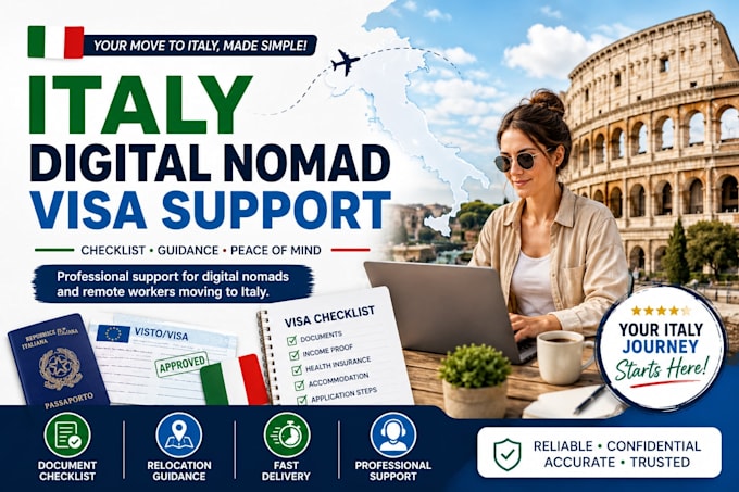 help with italy digital nomad visa and relocation document support