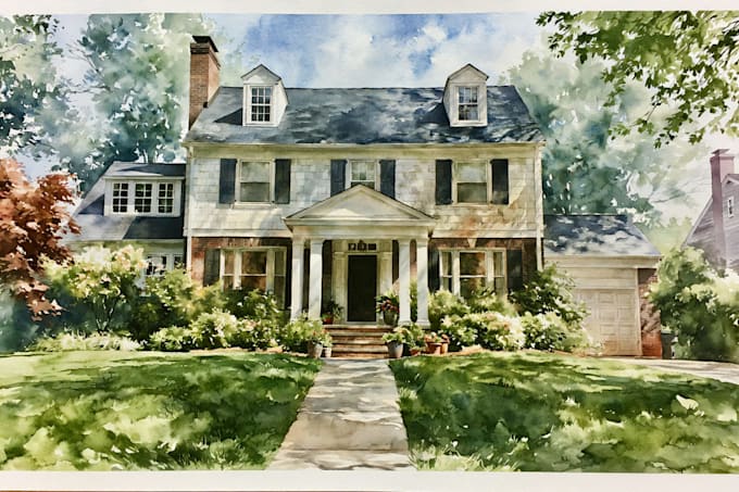 do watercolor house painting