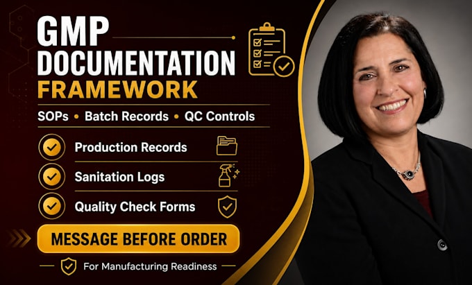 develop gmp documentation framework, sops, batch records and qc controls