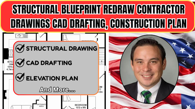 structural blueprint redraw contractor drawings cad drafting, construction plans