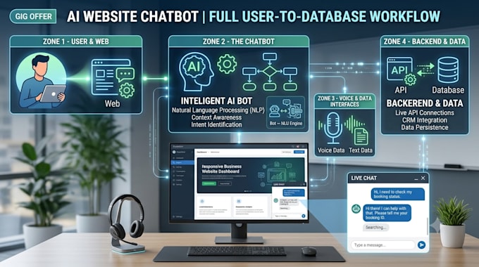 build smart ai voice agent, ai website chatbot with custom dashboard