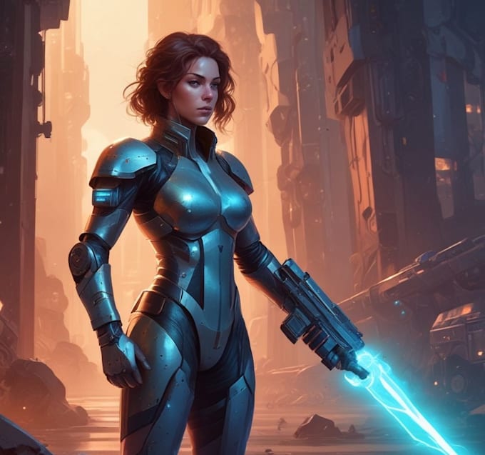 sci fi character illustration or sci fi character