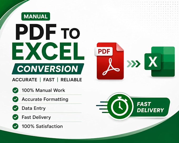 manually convert PDF to excel or word