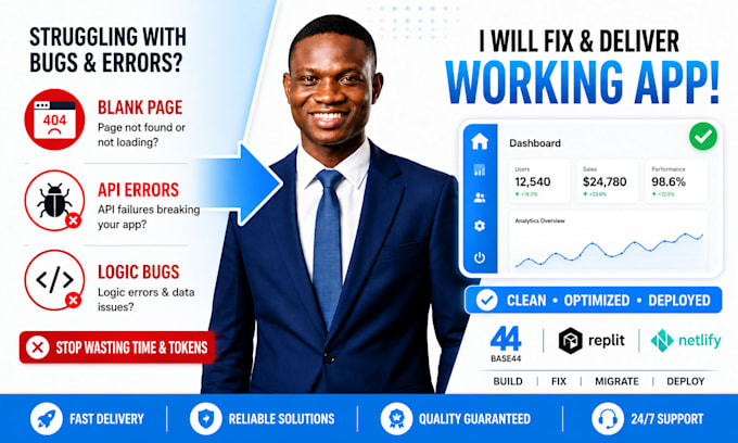 do base44 bug fixing replit ai base44 app development migration to netlify